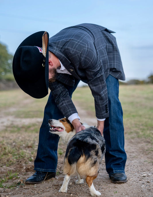Iron Grey Windowpane Cowboy Sport Coat