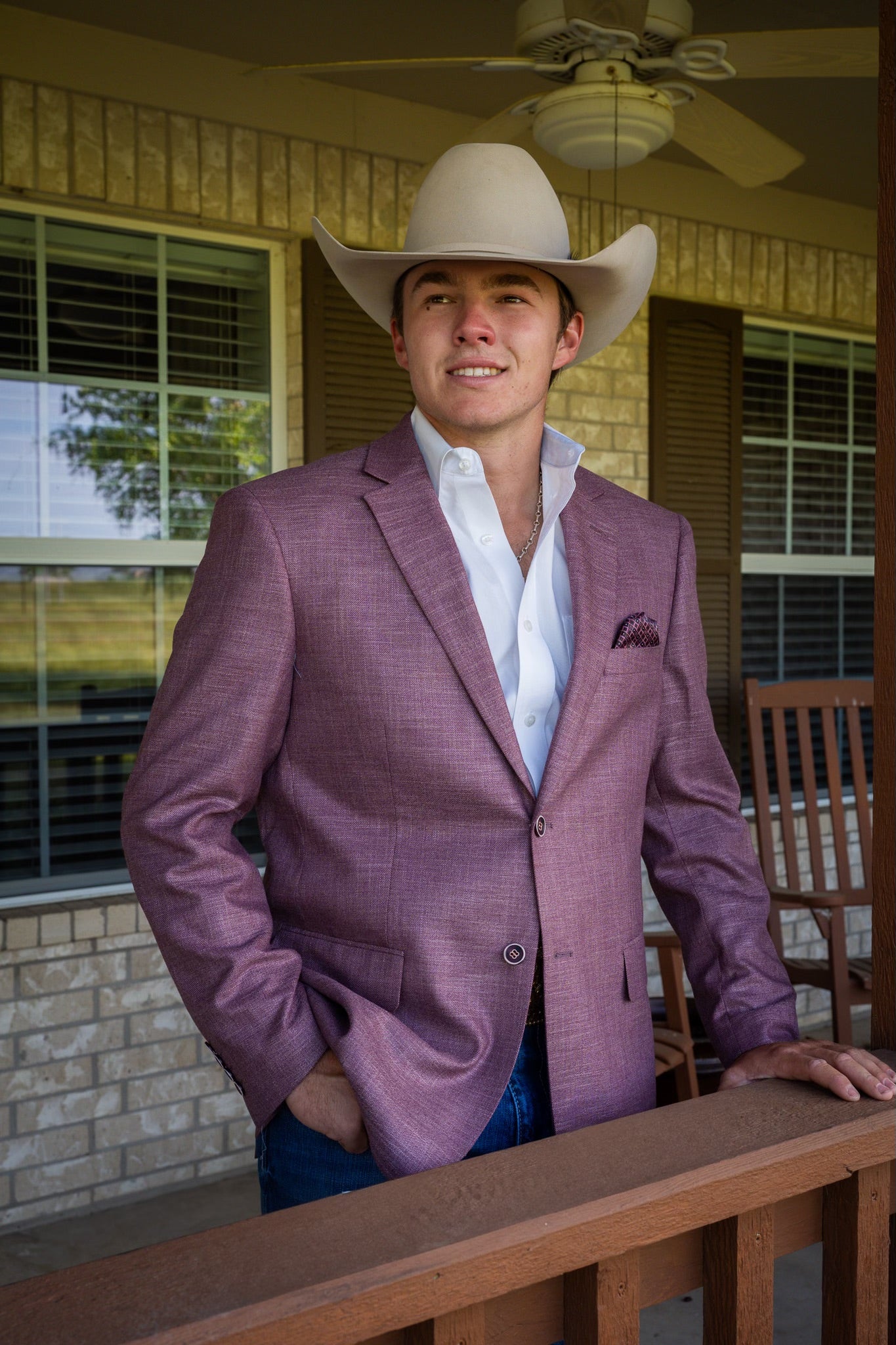 Solid Aggie Maroon Cowboy Sport Coat – Slim Fit Western Jacket