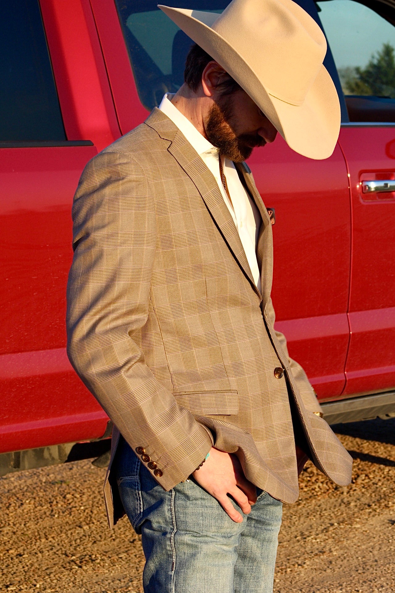 Brown Plaid Cowboy Sport Coat