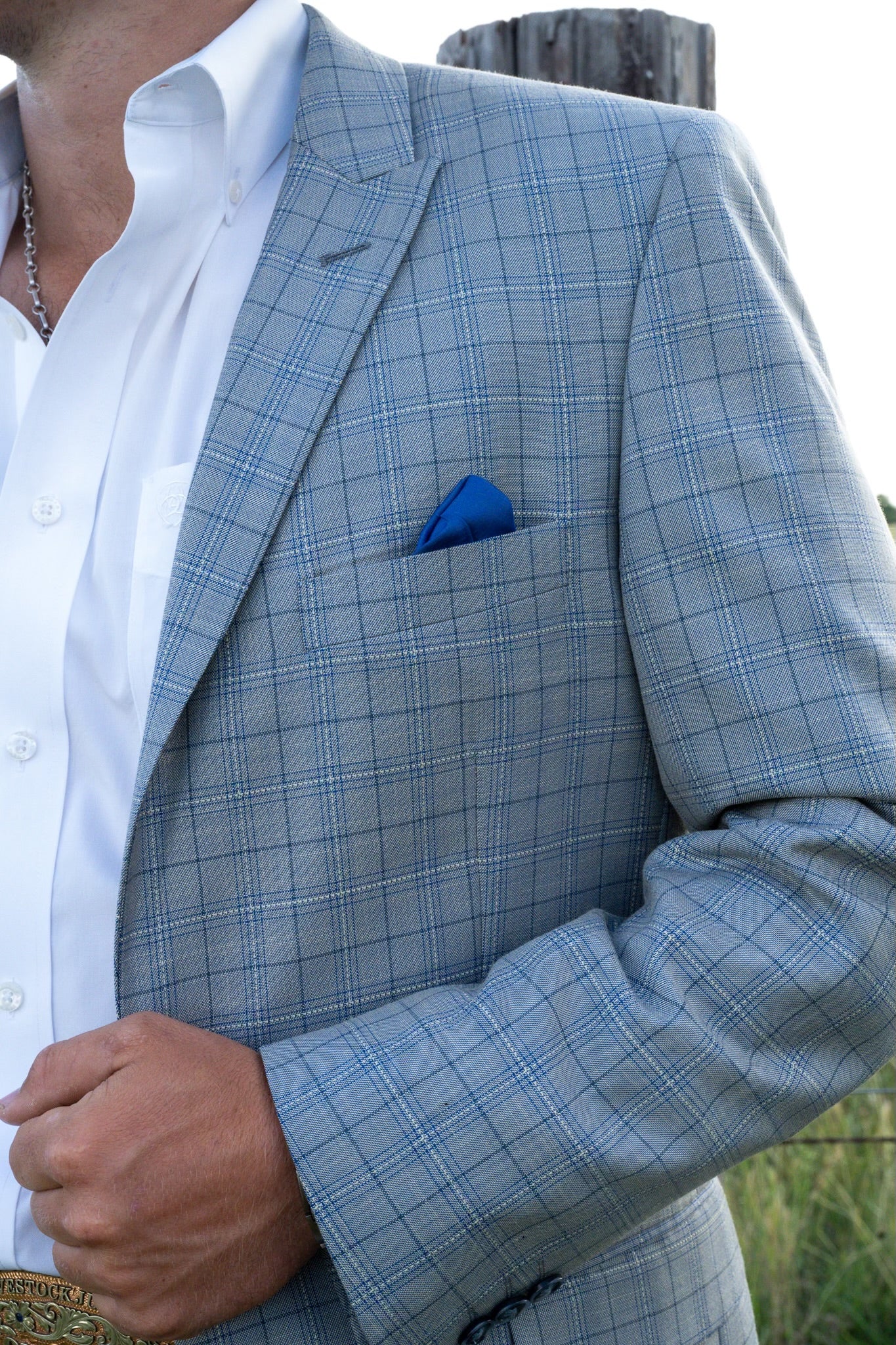 Steel Ranch Blue-Grey Long-Length Cowboy Sport Coat – Modern Western Luxe