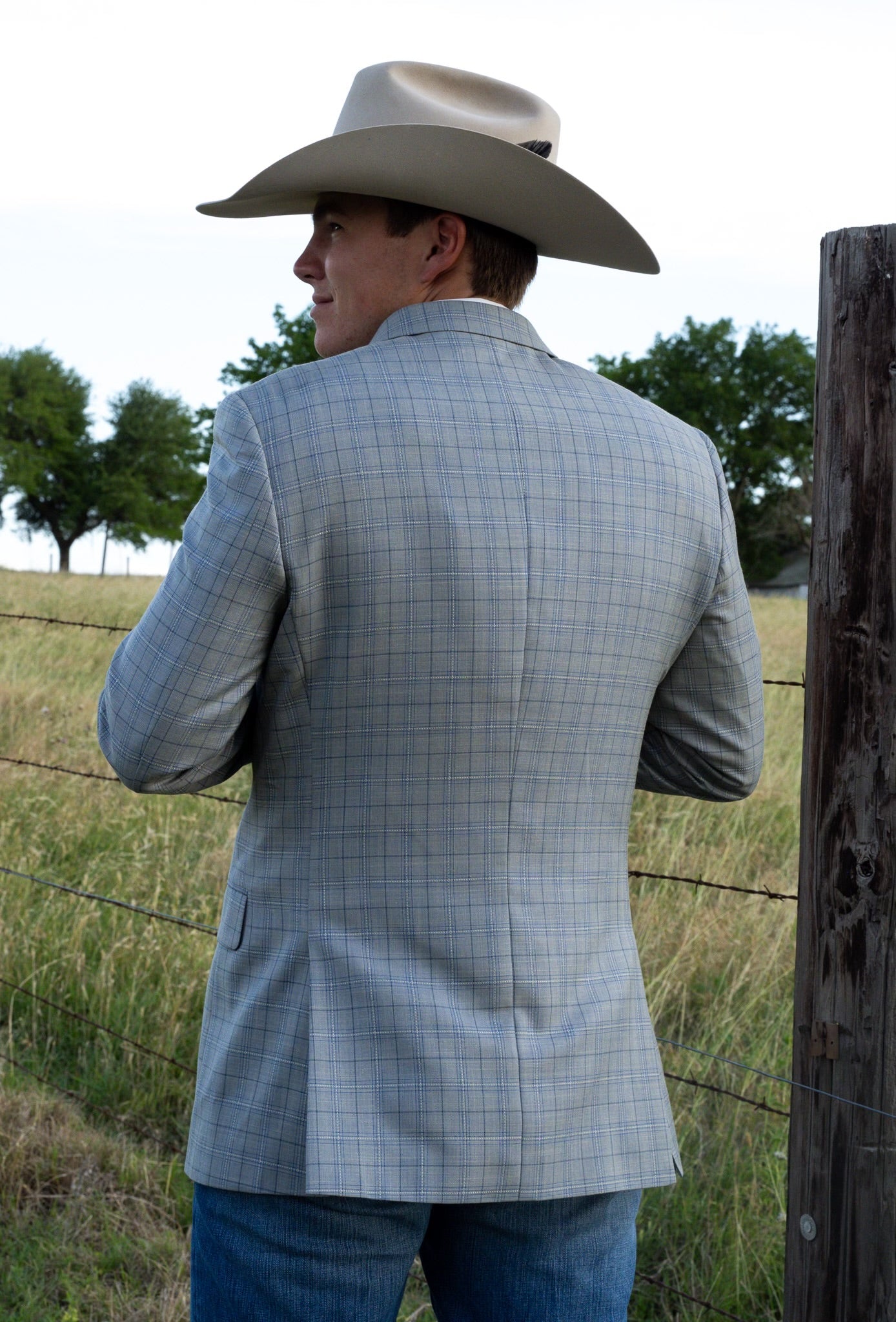 Steel Ranch Blue-Grey Long-Length Cowboy Sport Coat – Modern Western Luxe
