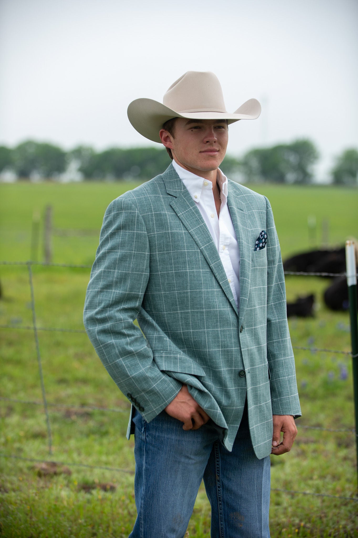 Teal Green Cowboy Sport Coat