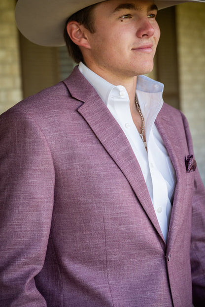 Solid Aggie Maroon Cowboy Sport Coat – Slim Fit Western Jacket