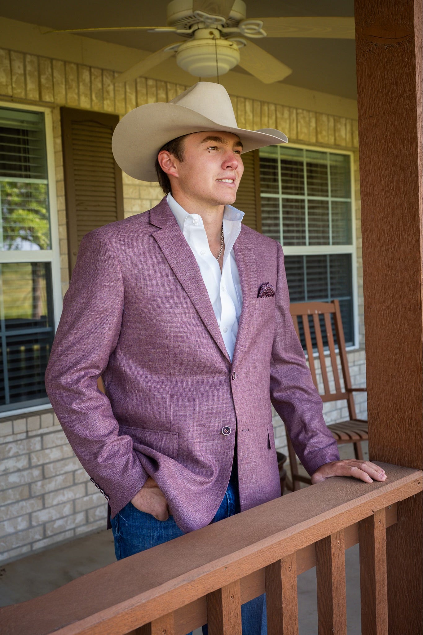 Solid Aggie Maroon Cowboy Sport Coat – Slim Fit Western Jacket