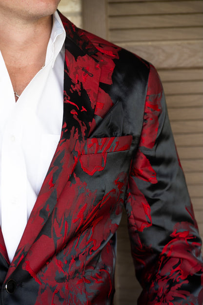 Red Raider Floral Cowboy Sport Coat – Slim Fit Western Statement Jacket