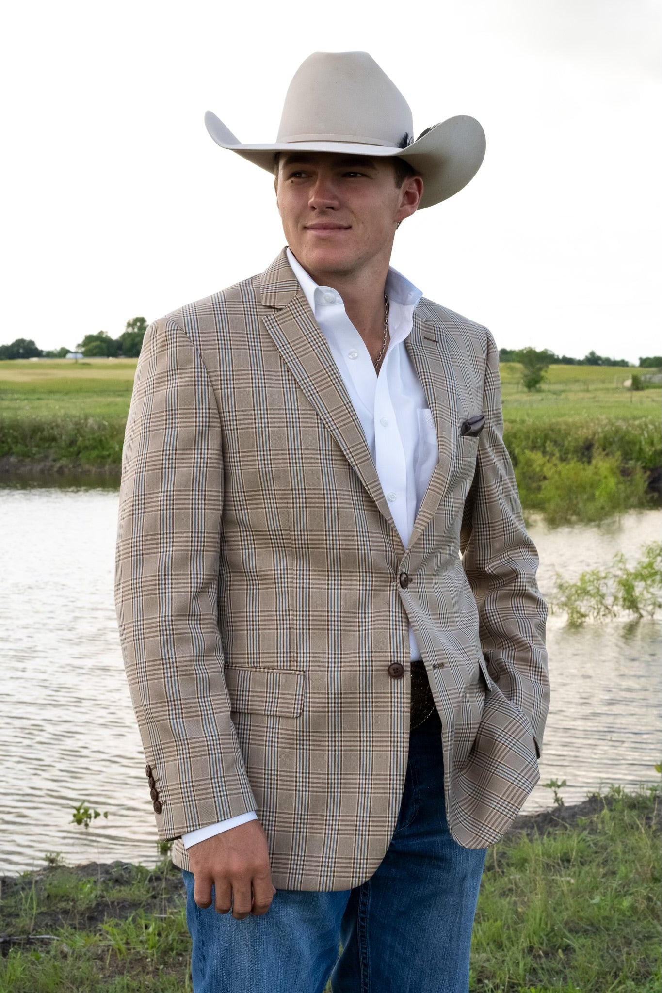 Bold Brown Plaid Cowboy Sport Coat – Classic Western Lifestyle Jacket