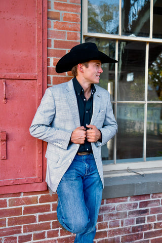 New!! West of Wall Street Grey Cowboy Sport Coat