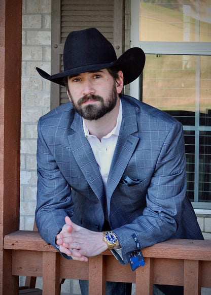 Slate Blue Houndstooth Cowboy Sport Coat