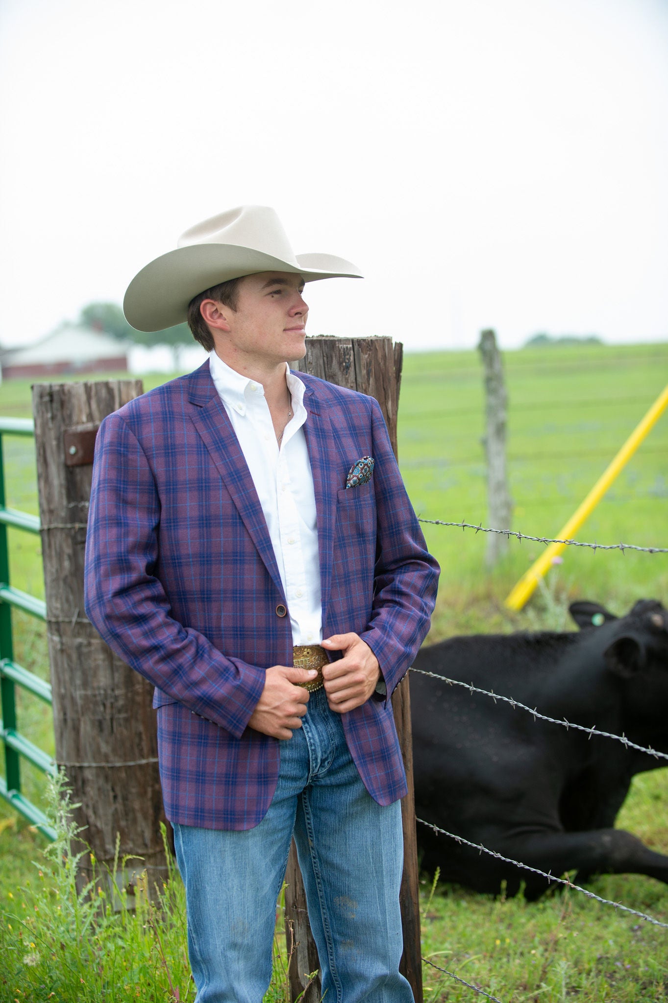 Dark Purple Plaid Sport Coat