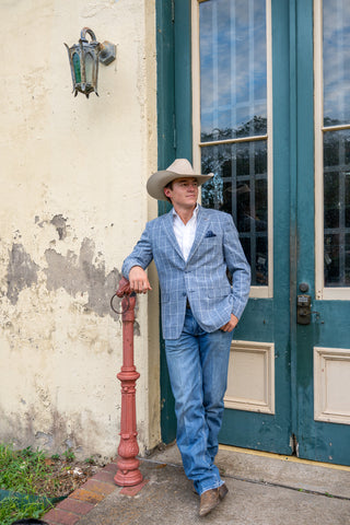 New!! Pebble Beach Windowpane Cowboy Sport Coat