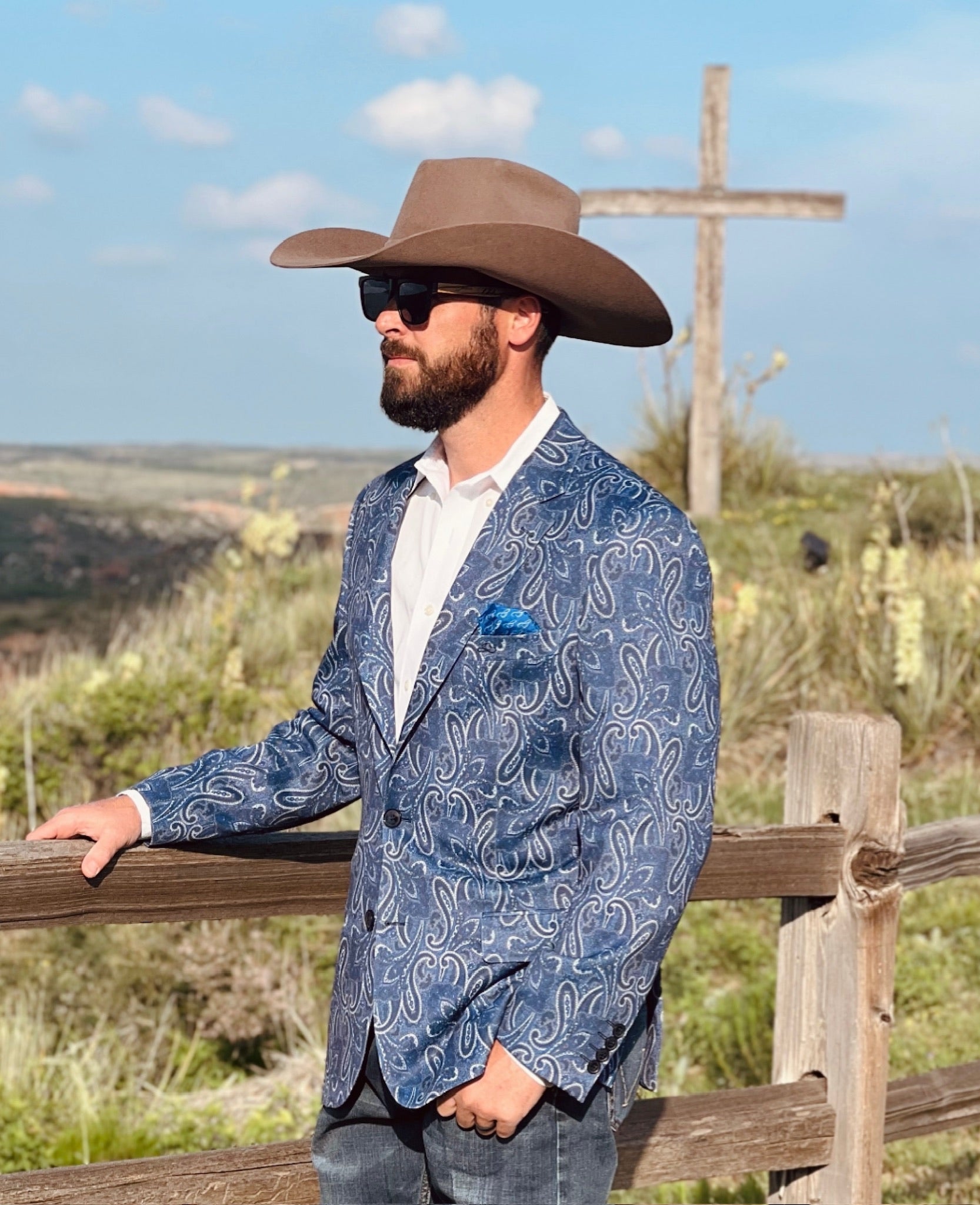 Blue paisley sport coat sale