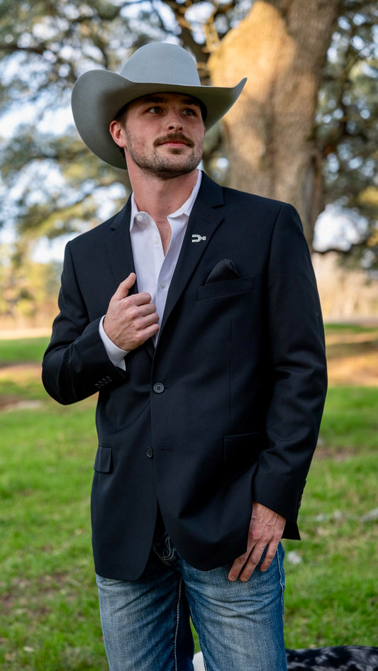 New!! Solid Black Cowboy Sport Coat