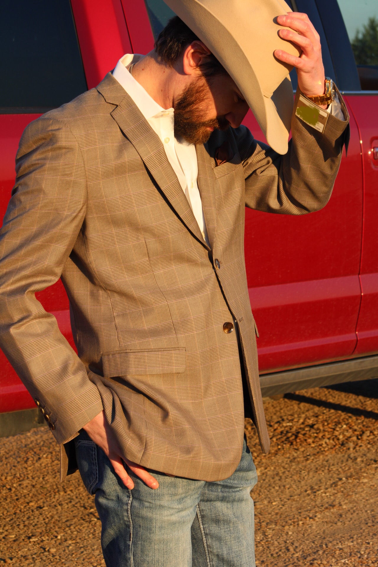 Brown Plaid Cowboy Sport Coat