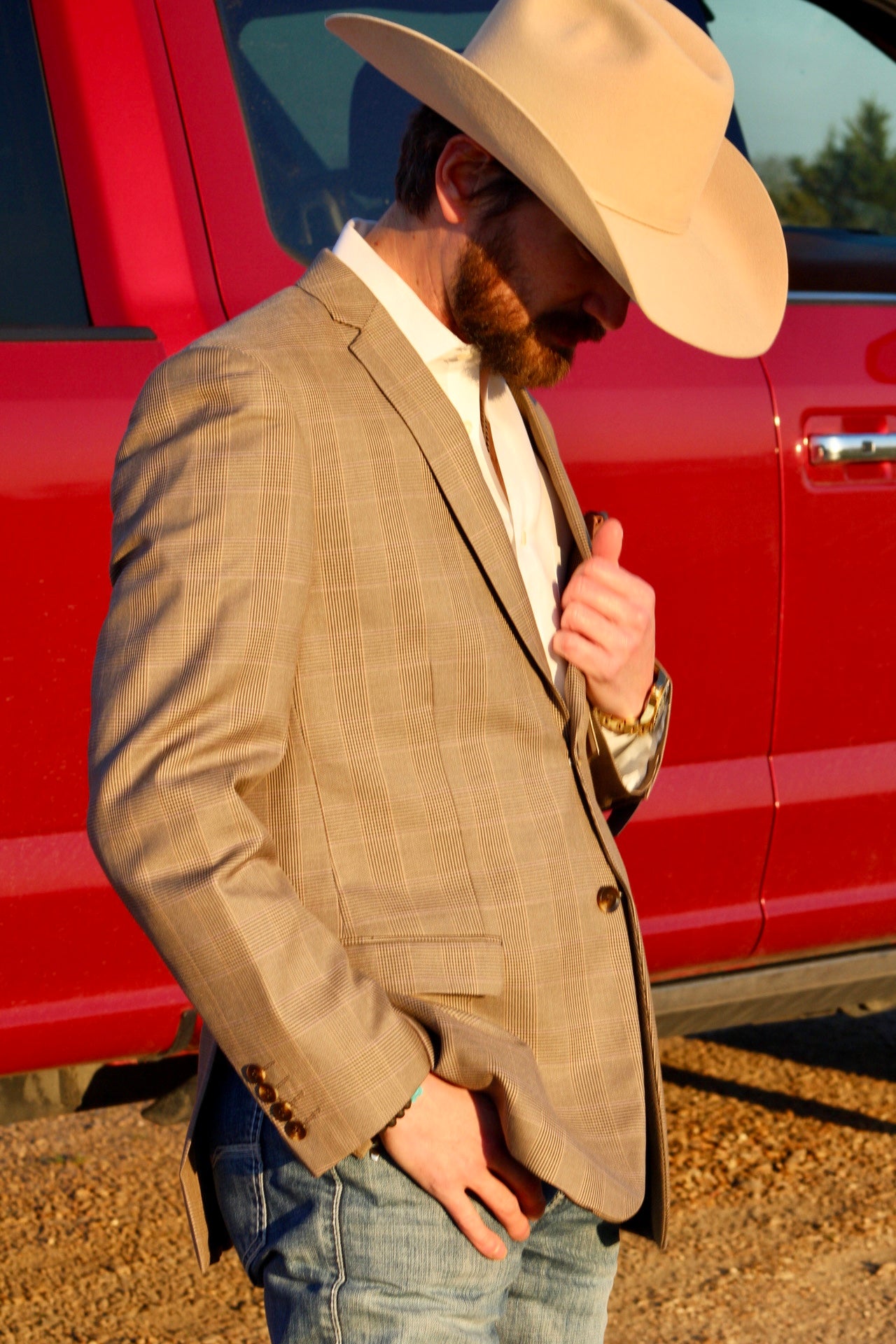 Brown Plaid Cowboy Sport Coat