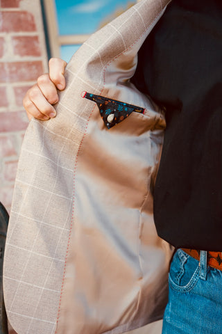 New!! Bone Tan Windowpane Cowboy Sport Coat