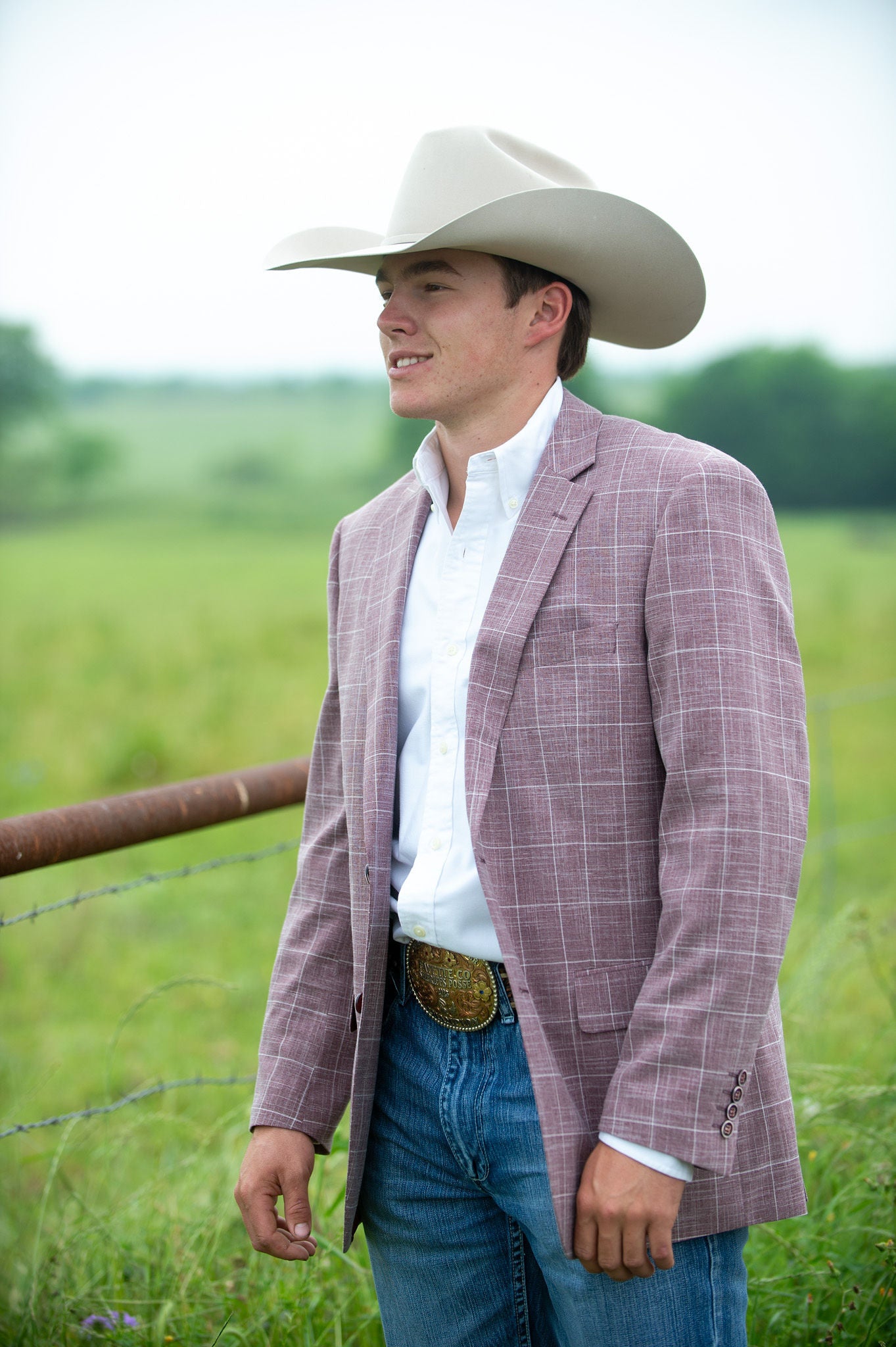 Aggie Maroon Windowpane Cowboy Sport Coat