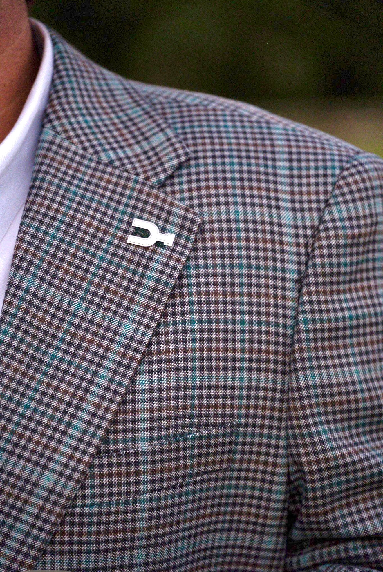 New! Turquoise, Grey, Brown Checkered Plaid Cowboy Sport Coat