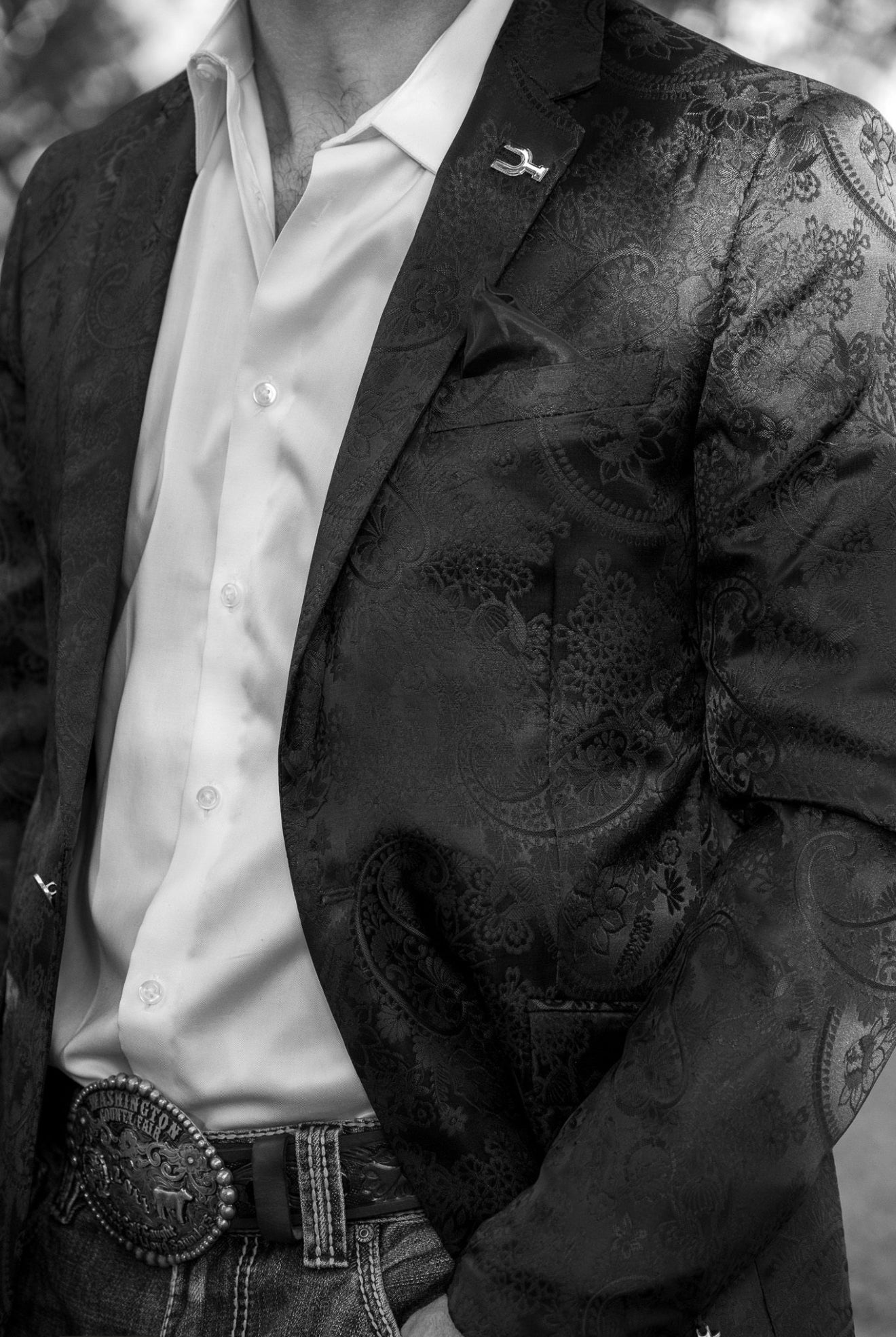 Black on Black Paisley Cowboy Sport Coat