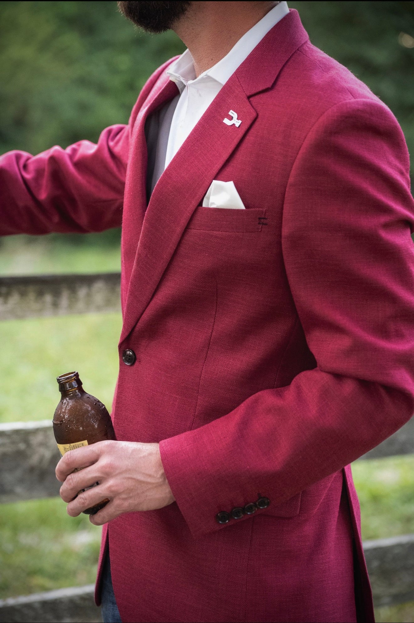 New! Solid Red Cowboy Sport Coat