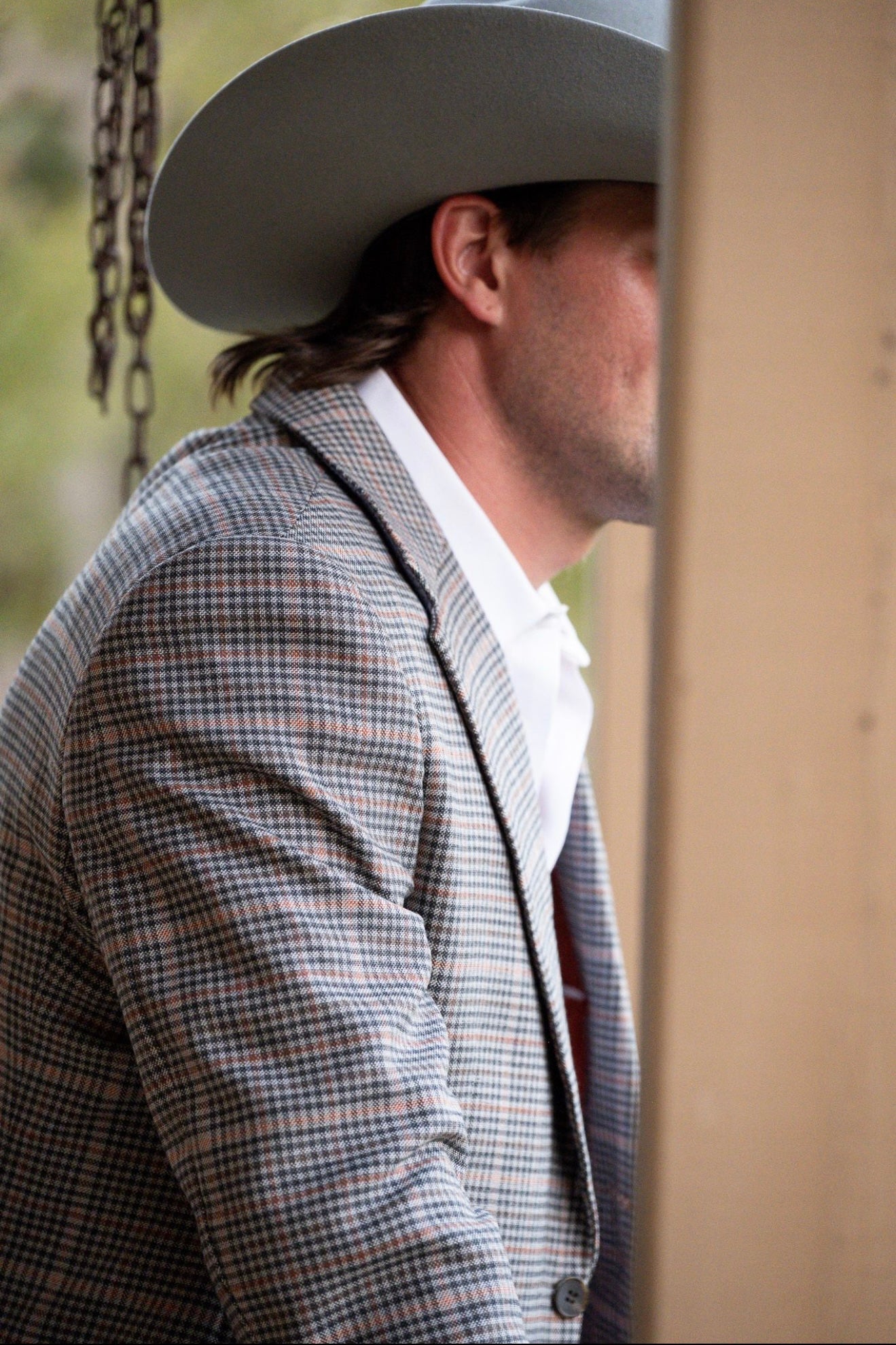 New! Rust, Grey, Brown Checkered Plaid Cowboy Sport Coat