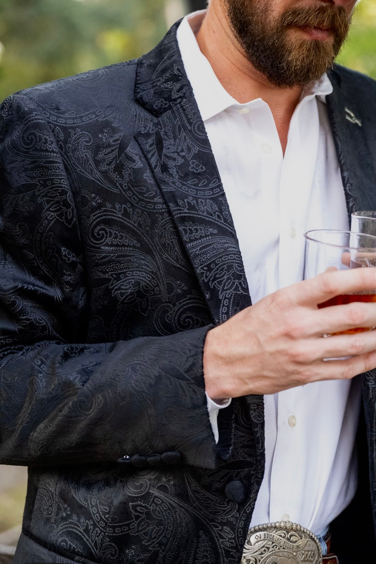 New!  Black Etched Paisley Cowboy Sport Coat