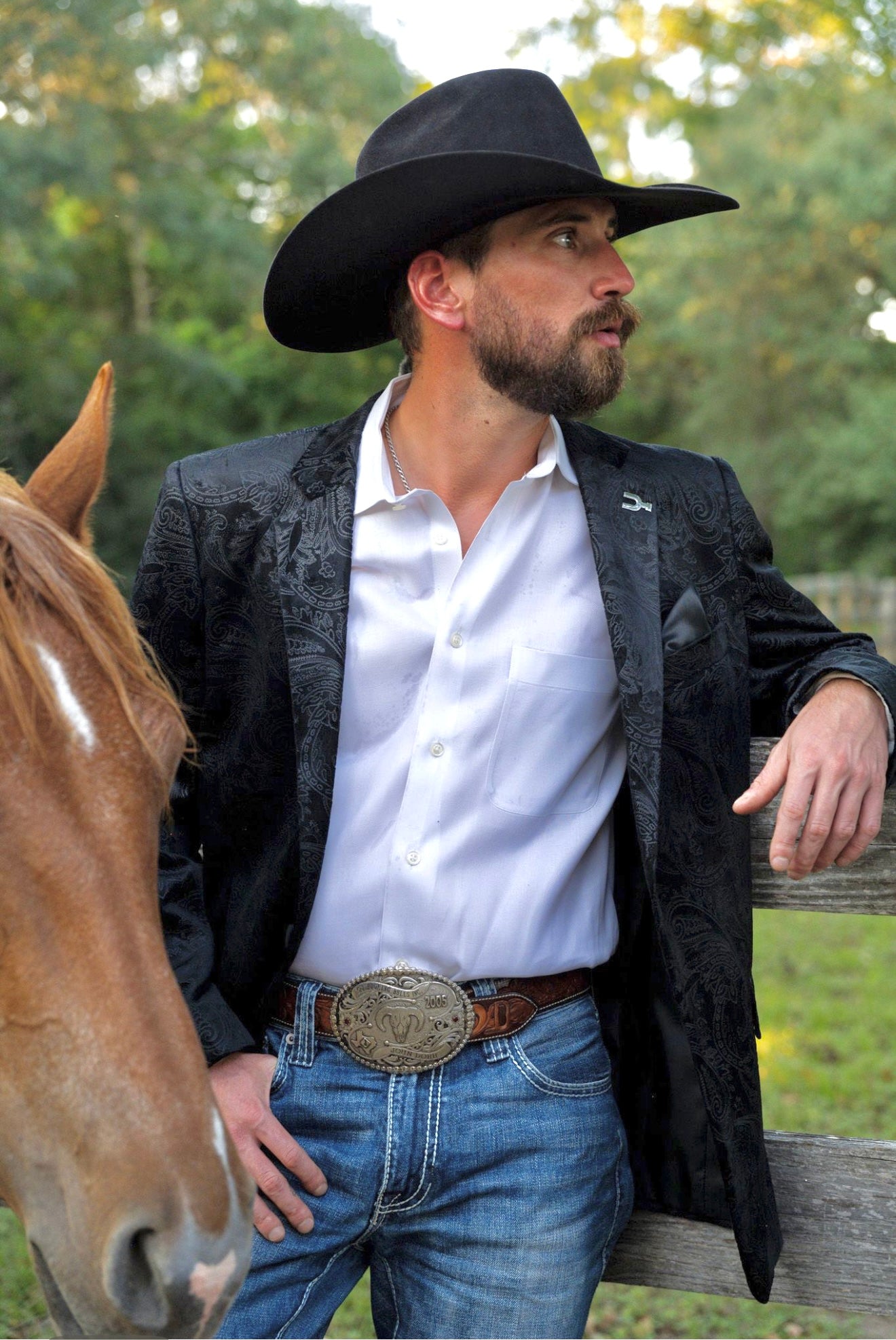 New!  Black Etched Paisley Cowboy Sport Coat