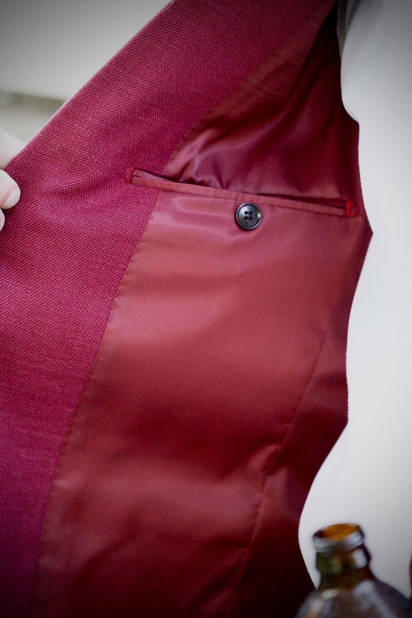 New! Solid Red Chino Cowboy Sport Coat