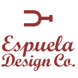 Espuela Design Co. logo with a red design on a white background