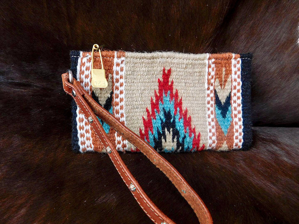 Zia Saddleblanket Wristlet Without Fringe