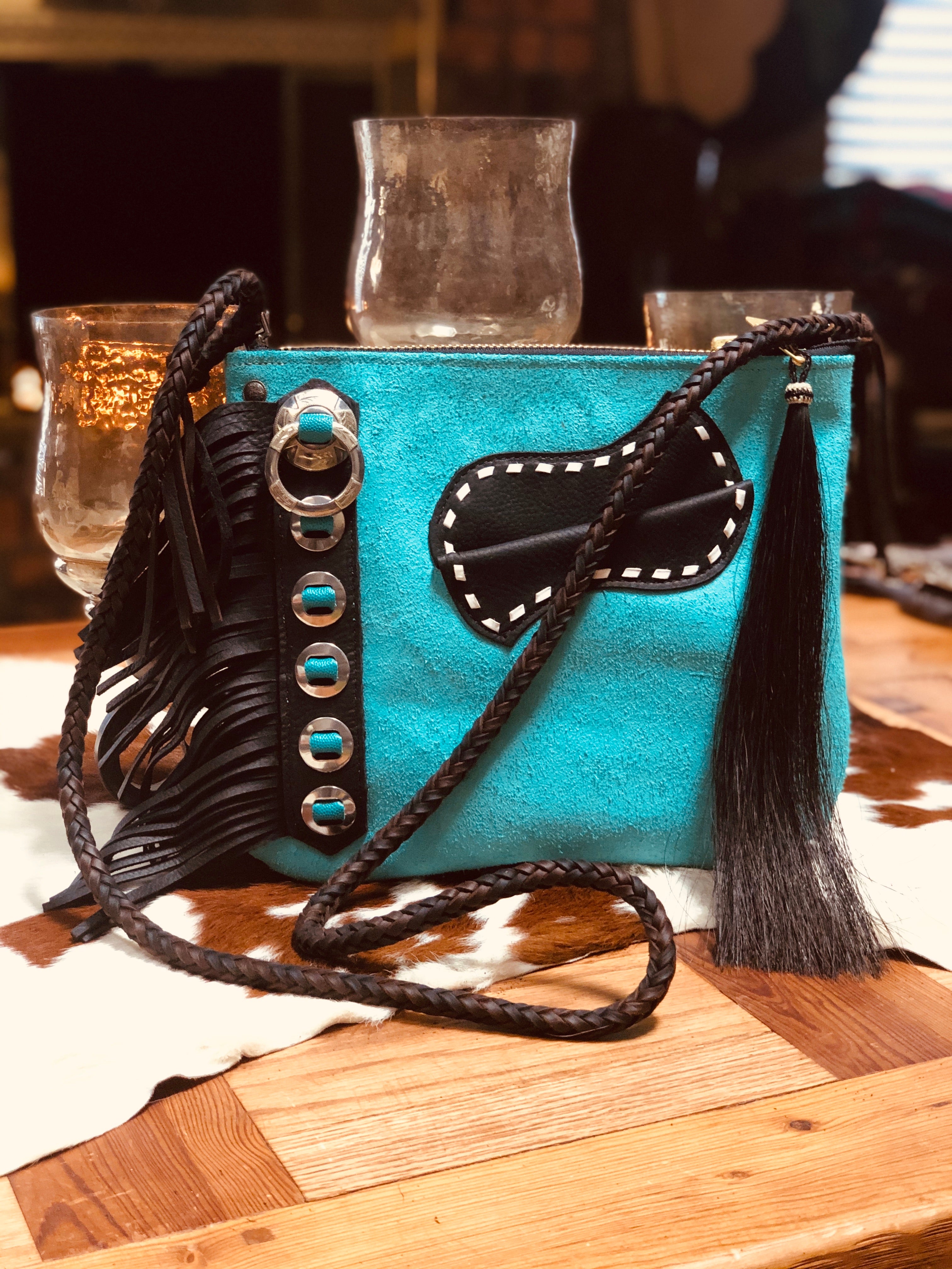 Turquoise Chap Bag