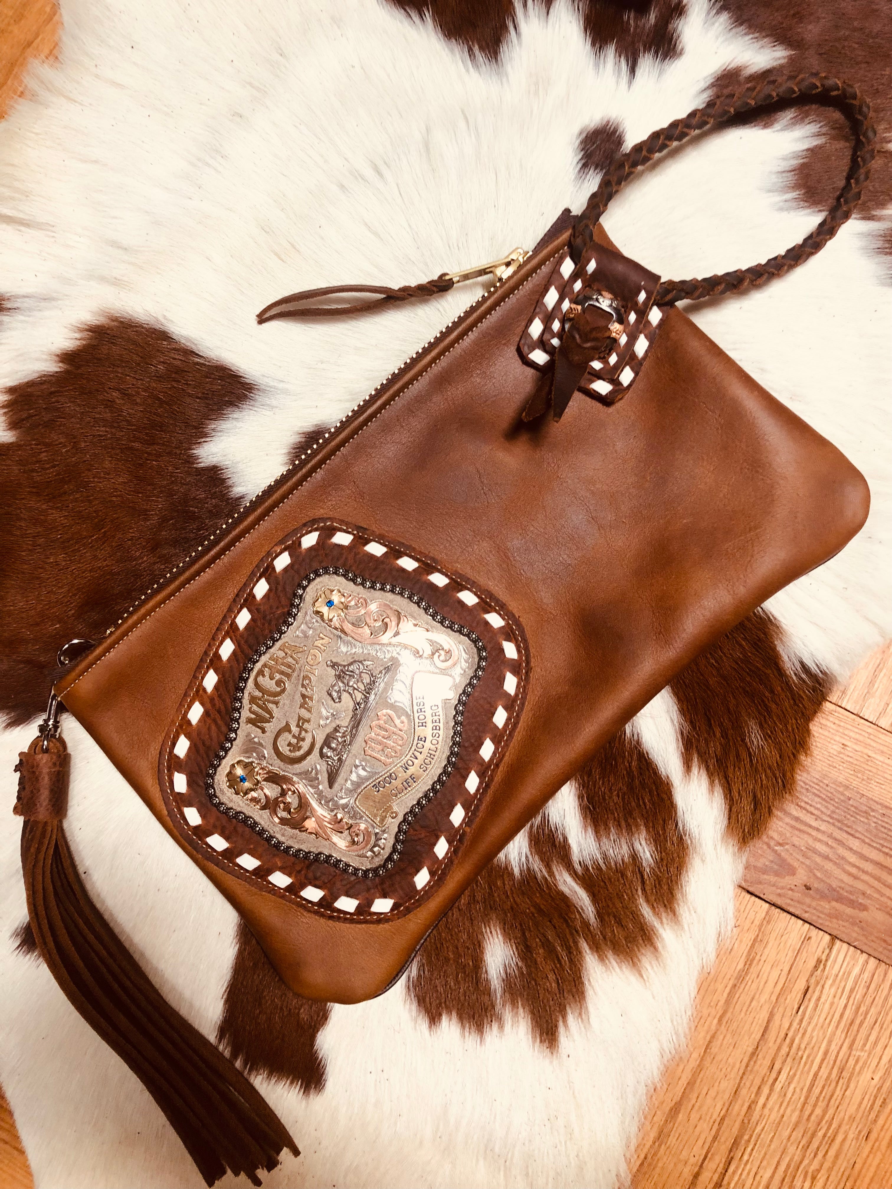 Caramel Conceal Carry Buckle Cowhide Bag